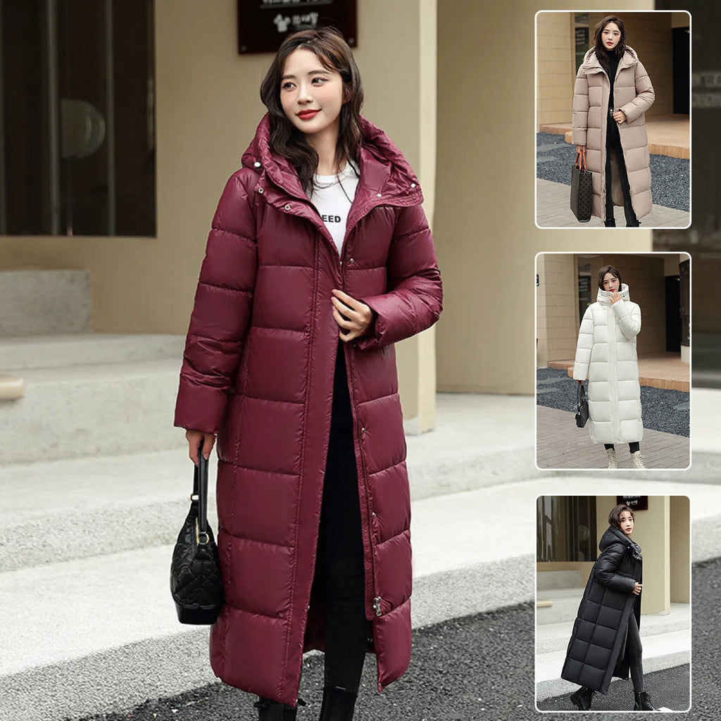 Women’s Long Winter Down Puffer Jacket – Thick Coat