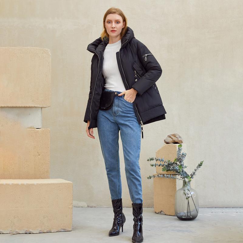 Women’s Hooded Winter Parka – Padded Zipper Jacket