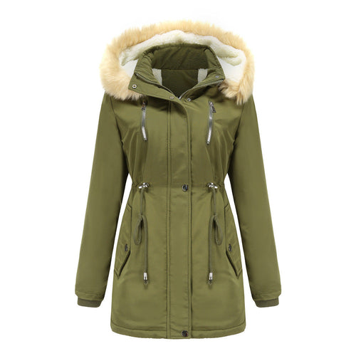 Women’s Winter Coat – Detachable Hood & Fleece-Lined Jacket