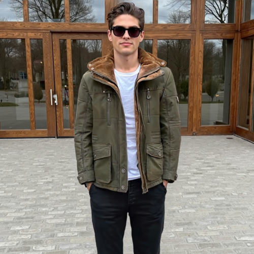 Men’s Hooded Winter Parka with Fleece Lining