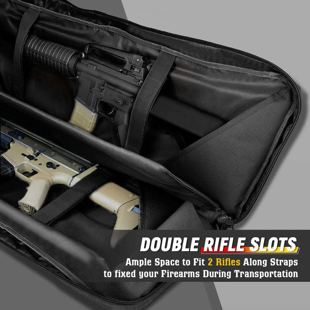 LUXHMOX Double Long Soft Rifle & Multi‑Function Gun Case