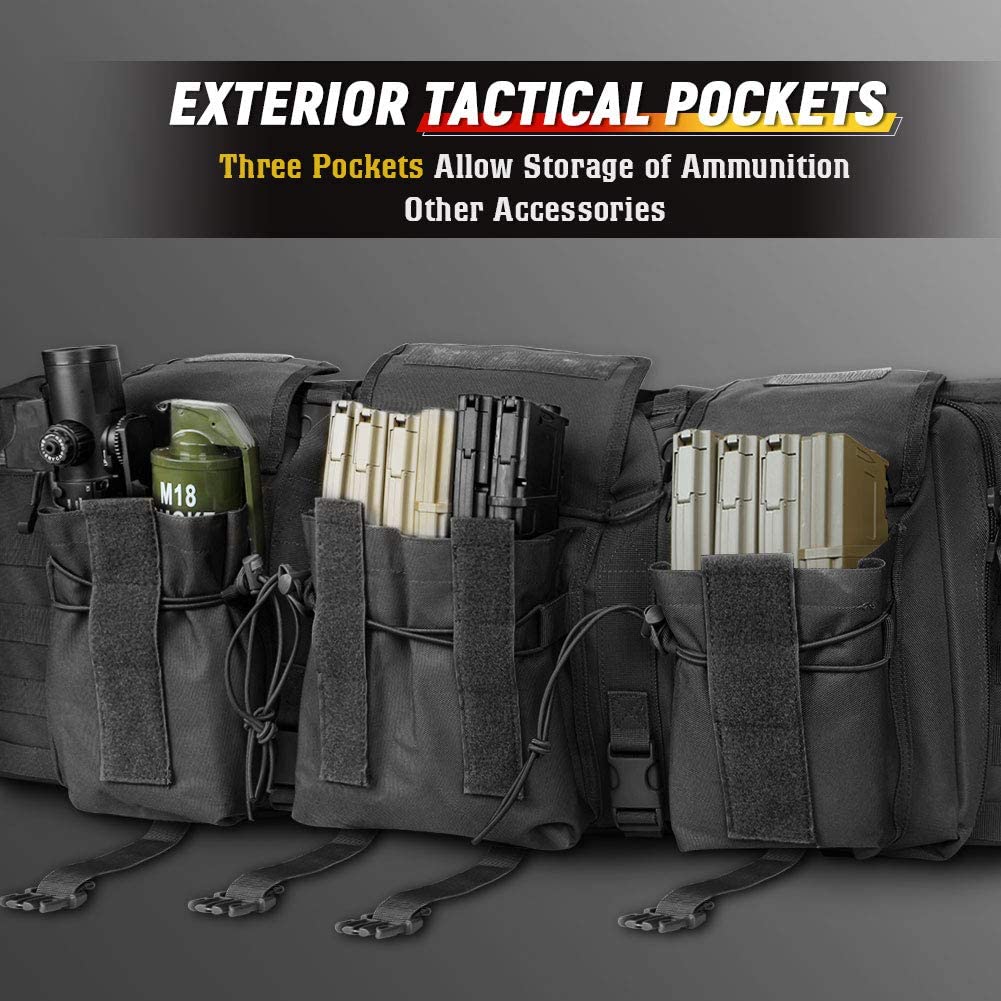 LUXHMOX Double Long Soft Rifle & Multi‑Function Gun Case