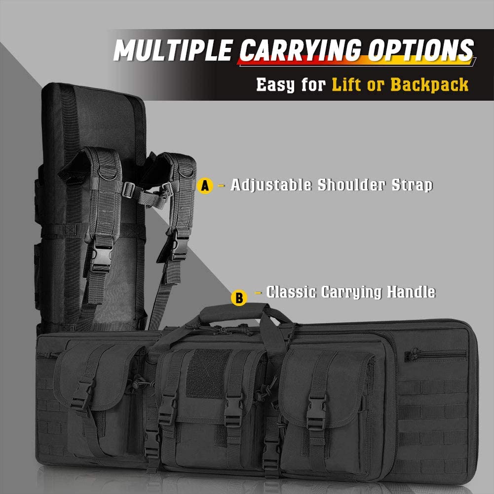 LUXHMOX Double Long Soft Rifle & Multi‑Function Gun Case