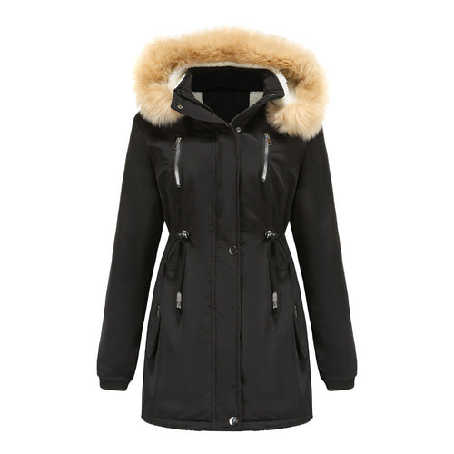 Women’s Winter Coat – Detachable Hood & Fleece-Lined Jacket