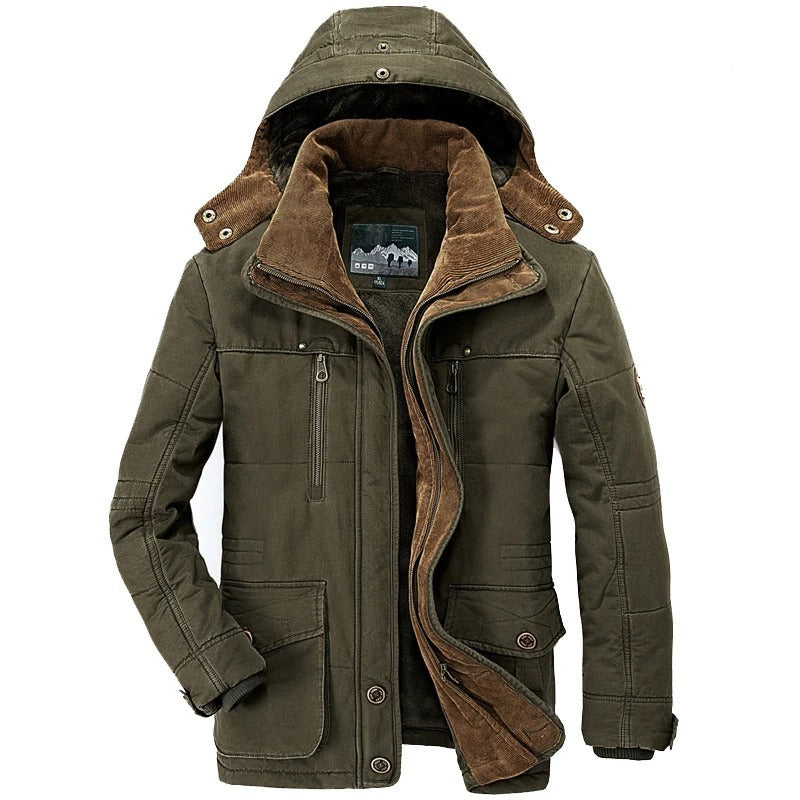 Men’s Hooded Winter Parka with Fleece Lining