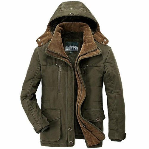 Men’s Hooded Winter Parka with Fleece Lining