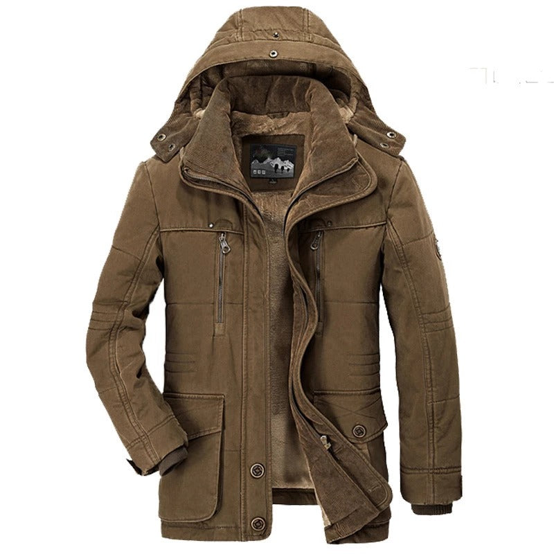 Men’s Hooded Winter Parka with Fleece Lining