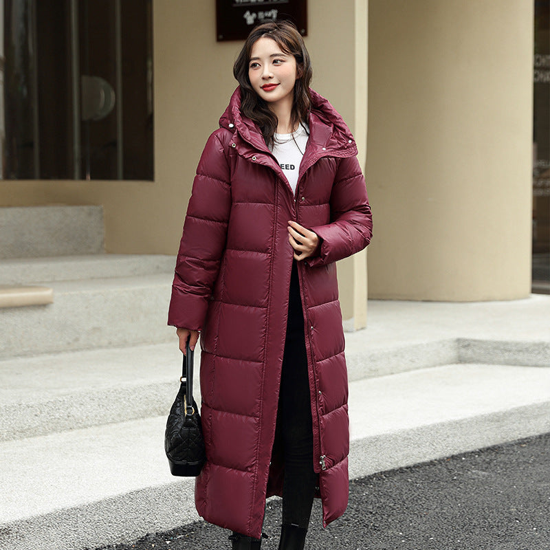 Women’s Long Winter Down Puffer Jacket – Thick Coat