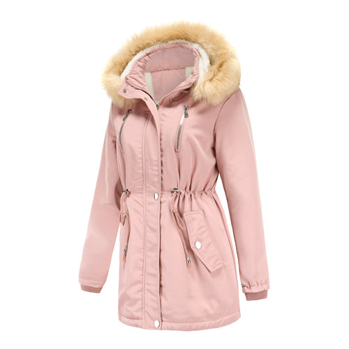 Women’s Winter Coat – Detachable Hood & Fleece-Lined Jacket
