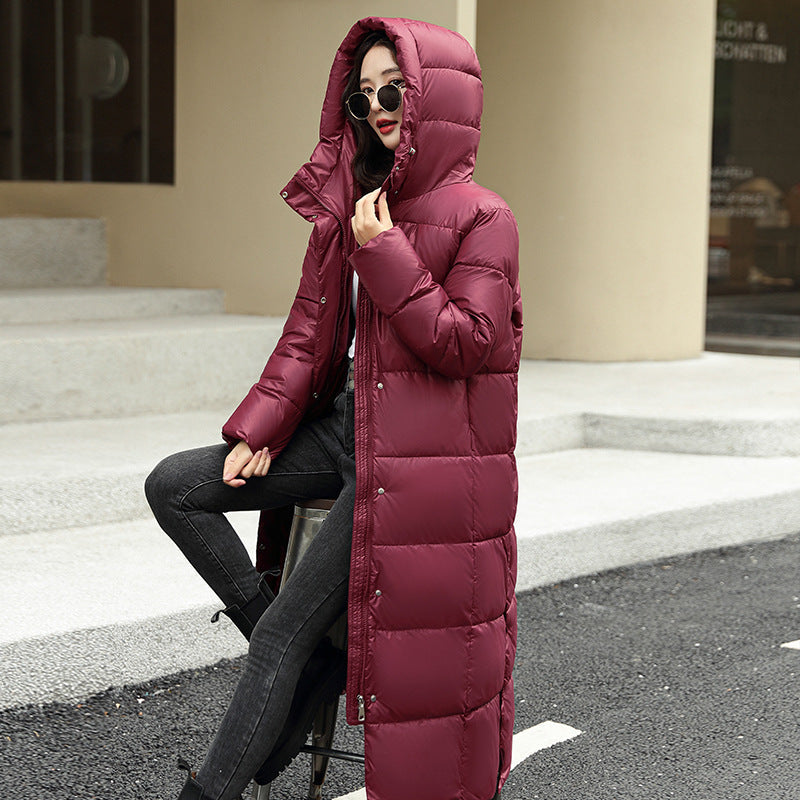 Women’s Long Winter Down Puffer Jacket – Thick Coat