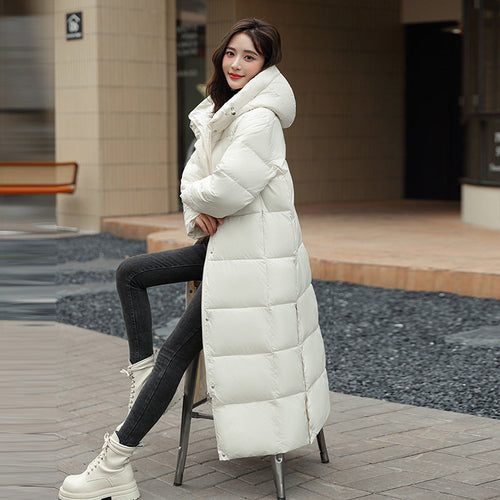 Women’s Long Winter Down Puffer Jacket – Thick Coat