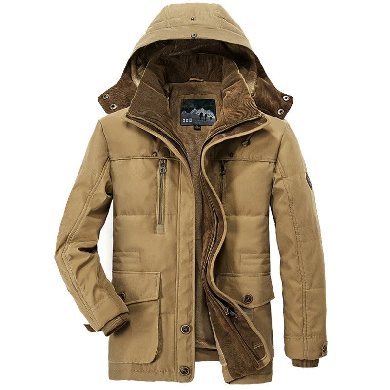 Men’s Hooded Winter Parka with Fleece Lining