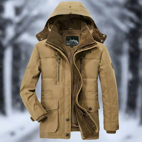 Men’s Hooded Winter Parka with Fleece Lining