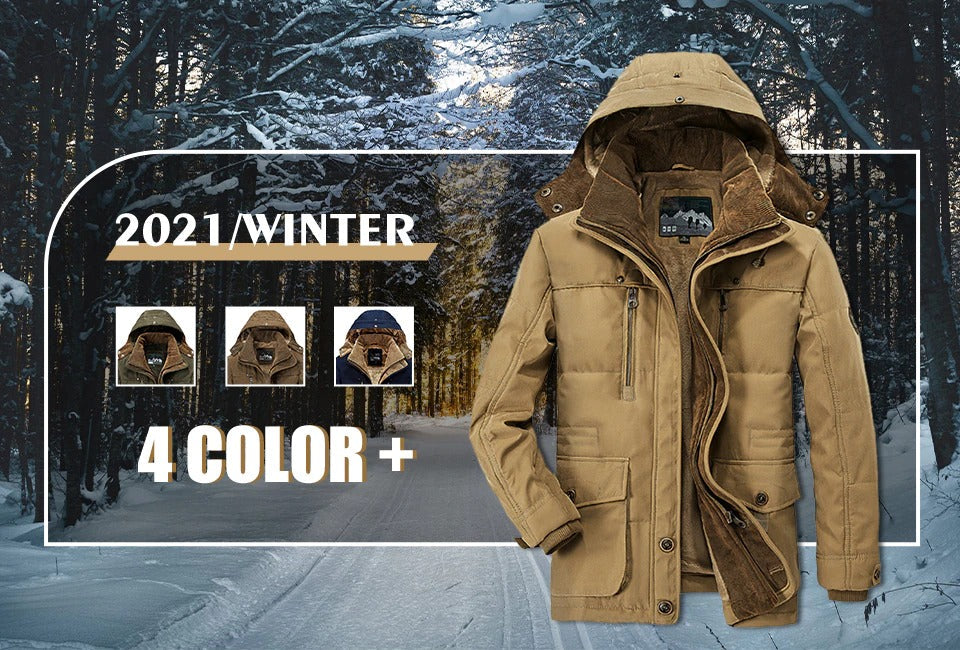 Men’s Hooded Winter Parka with Fleece Lining
