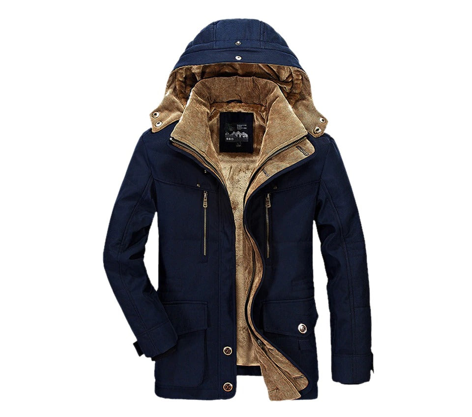 Men’s Hooded Winter Parka with Fleece Lining